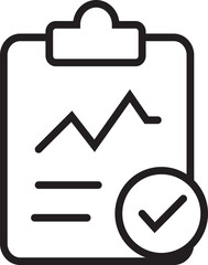 Clipboard with graph and check mark icon symbolizing successful data analysis and reporting.