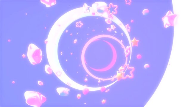 Cartoon fly through glowing tunnel with stars popping up animation. (loop)