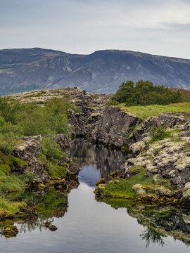 Flosagja canyon and river in Iceland