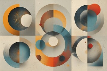 Circular Grid Six Studies in Warm and Cool Hues