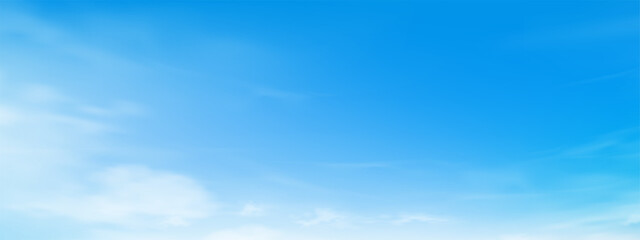 Sky Blue,Clouds Background,Horizon Sunrise Clear Sky over Beach in Summer,Nature landscape Sunny day before sunset in Winter,Vector cartoon Spring panorama banner white cirrus cloud over sea ocean