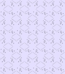 Seamless Pattern Owl Star Unique Cute Hand Drawn in Purple Background for Linen Fabric Pajamas Baby Kids 