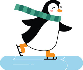 Naklejka premium Suitable for winter designs, greeting cards, childrens books, apparel, and more. Playful penguin character adds charm to your projects.