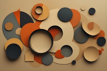 Warm Toned Organic and Geometric Shape Study