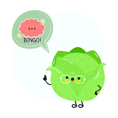 Cabbage character finding smart idea brain bingo