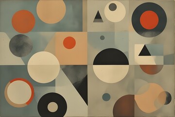 Mid Century Geometric Quadrant Composition