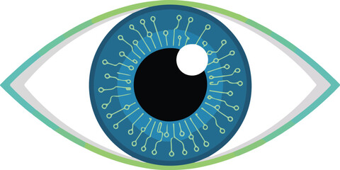 Digital eye representing artificial intelligence and futuristic vision concept design