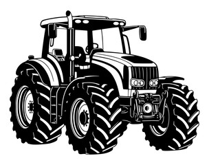 Modern Farm Tractor Vector Illustration, Agriculture, Farming, Machine, Vehicle, Heavy Equipment