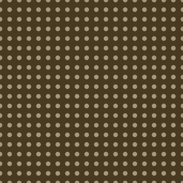 Seamless vector featuring khaki polka dots over dark brown. Clean and neutral, ideal for branding, print, and digital projects.