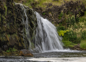 The waterfall Reykjafoss  in Iceland
