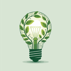 Eco friendly light bulb concept showcasing green energy sustainability and environmental awareness