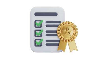 Achieve top performance with completed tasks and golden award ribbon