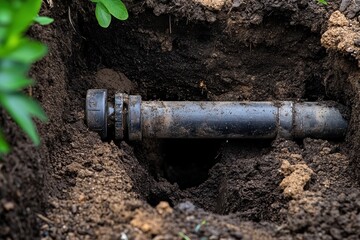 Installation of buried water pipe in garden area using minimalistic method