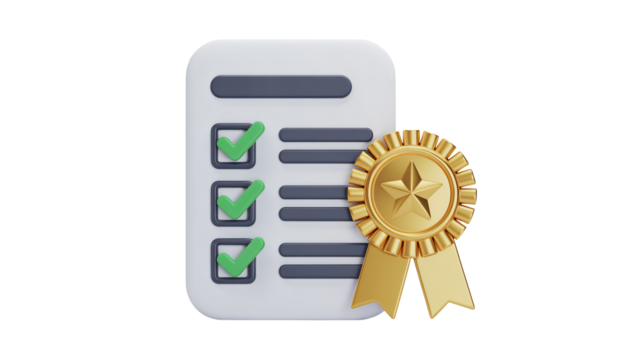 Achieve top performance with completed tasks and golden award ribbon - Powered by Adobe