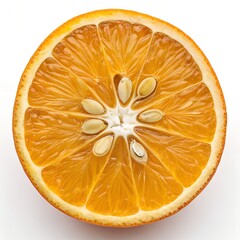 Fresh Orange Slice with Seeds &ndash; Juicy Citrus Fruit Close-Up
