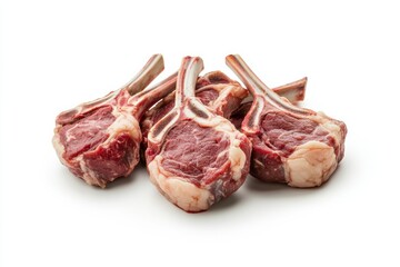 Obraz premium Delicious raw lamb chops ideal for grilling and cooking