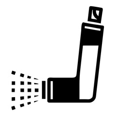 Inhaler Spraying Medication on White Background for Health Awareness, Medical Blogs, Personal Care Websites, and Educational Resources