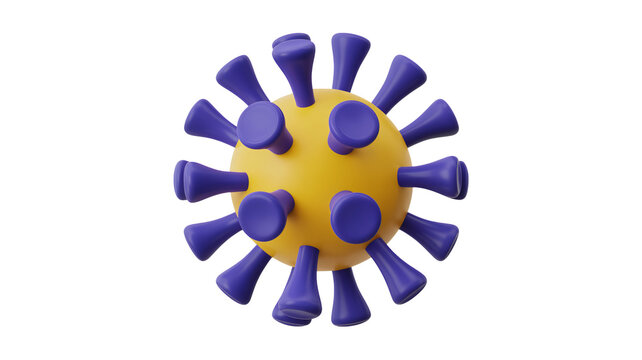 Stylized 3D virus particle illustration for health and science