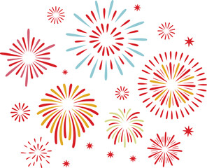 Illustration of colorful fireworks for new year celebration