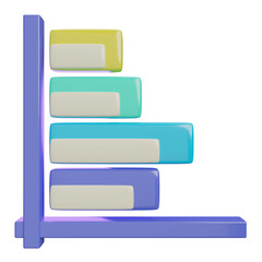 Obraz premium Minimalist 3D Bar Graph Presentation Slide Template for Data Visualization
