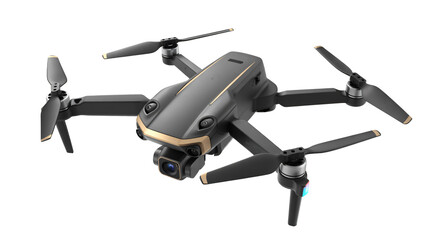 Sleek modern drone with advanced camera captures breathtaking aerial views