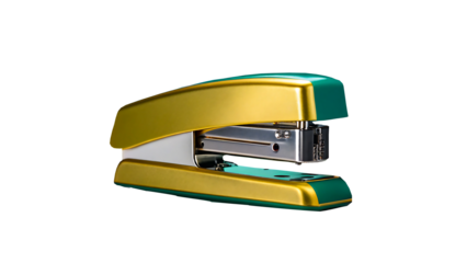 Colorful stapler isolated on white background for office and stationery equipment concept
