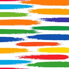 Obraz premium Abstract vibrant painted horizontal brushstrokes on white background