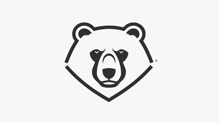 Stylized black bear head icon with sharp angles on a white background