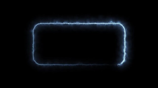 Glowing neon fire frame on black, webcam border facecam overlay.