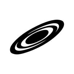 Abstract Black and White Concentric Oval Rings Design on White Background Art