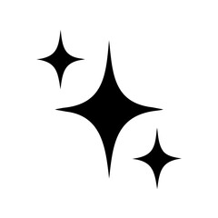 Three Black Stars Shining Brightly on a White Background and Radiating Splendor