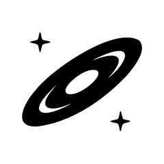 Simplified black and white galaxy and star formation visual depiction
