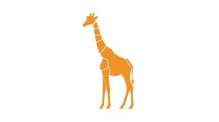 Stylized orange giraffe profile against a white background