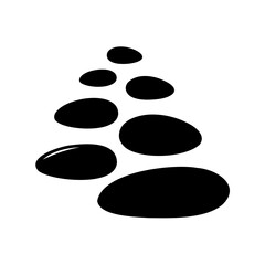 Serene stone path illustration in black and white, symbolizing balance and zen