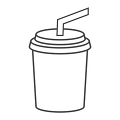 Takeaway coffee icon with flat style. Simple takeaway coffee cup vector