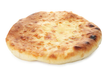 One delicious Megrelian khachapuri isolated on white