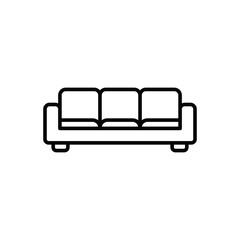 Sofa Outline Vector Icon for Interior Furniture and Home Design