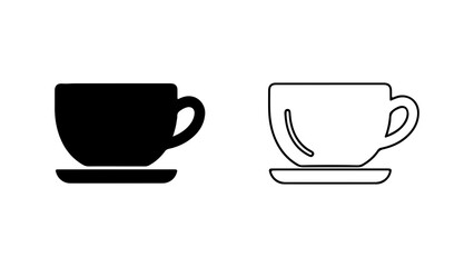 Coffee cup and saucer with transparent background