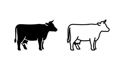 Cow silhouettes with transparent background