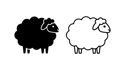 Sheep icons with transparent background
