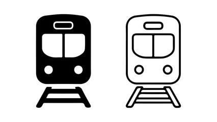 Subway train icons with transparent background
