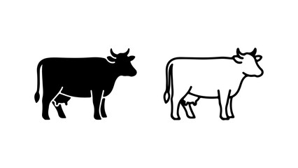 Cow silhouettes with transparent background