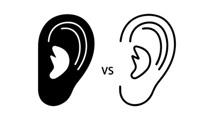 Ear comparison with transparent background