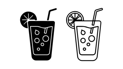 Refreshing drink with orange slice with transparent background