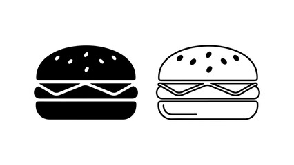 Burger icons with outline and solid fill