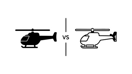 Helicopters comparison with transparent background