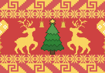 christmas tree and reindeer 