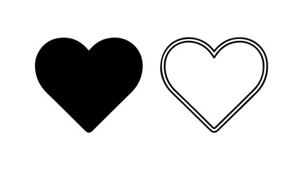 Two heart icons with transparent background