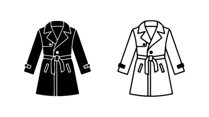 Trench coats outline with transparent background