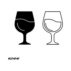 Wine glasses outline with transparent background